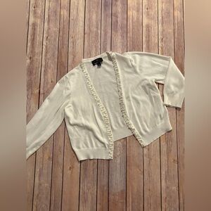 Ronni Nicole white pearl Cardigan Sweater